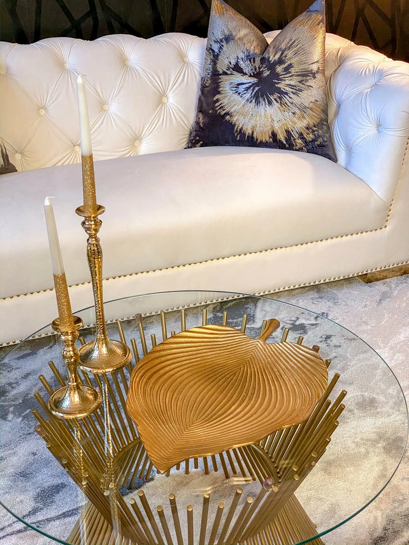 Inspire Me! Home Decor Large Gold Engraved Leaf Tray 4 Inspire Me! Home Decor Large Gold Engraved Leaf Tray