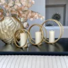 Inspire Me! Home Decor Gold Circle Candle Holders (Set Of 3)