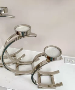 Inspire Me! Home Decor Silver Semi-Circle W/ Marble Top Candle Holder (3 Sizes) 9 Inspire Me! Home Decor Silver Semi-Circle W/ Marble Top Candle Holder (3 Sizes)