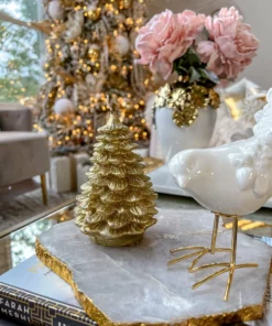 Inspire Me! Home Decor Gold Christmas Tree Candle (2 Sizes)