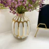 Inspire Me! Home Decor White And Gold Pattern Vase
