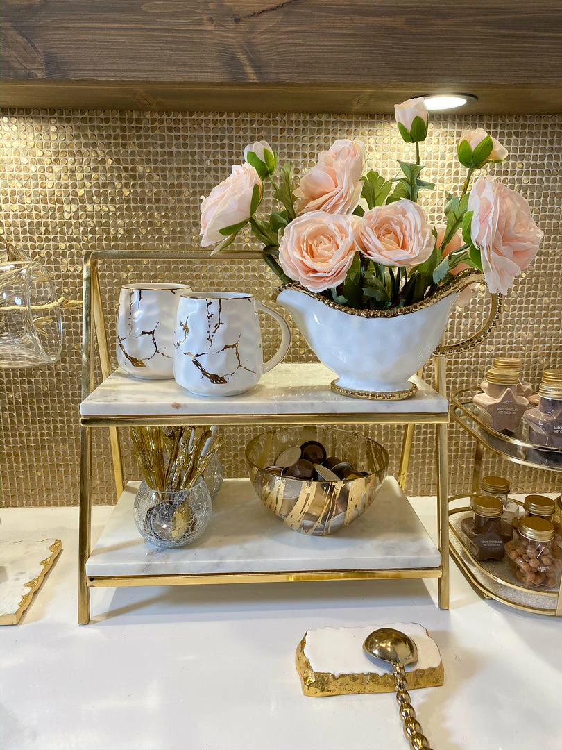 Inspire Me! Home Decor Gold And White Beaded Gravy Boat 6 Inspire Me! Home Decor Gold And White Beaded Gravy Boat