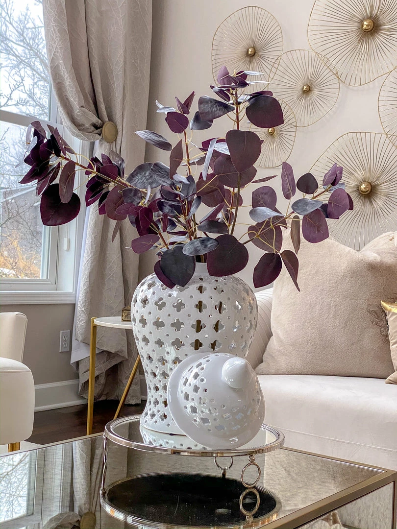 Inspire Me! Home Decor White Ceramic Pierced Ginger Jar (2 Sizes) 4 Inspire Me! Home Decor White Ceramic Pierced Ginger Jar (2 Sizes)