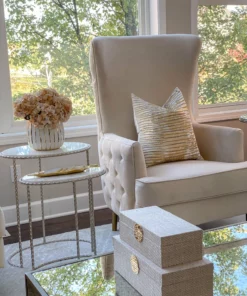 Inspire Me! Home Decor Beige Velvet And Silk Hydrangea Stem