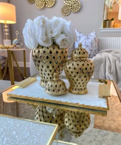 Inspire Me! Home Decor Extra Mini/Miniature Gold Ginger Jar 9 Inspire Me! Home Decor Extra Mini/Miniature Gold Ginger Jar