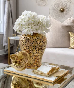 Inspire Me! Home Decor Marble Coasters W/ Gold Trim And Tray Set