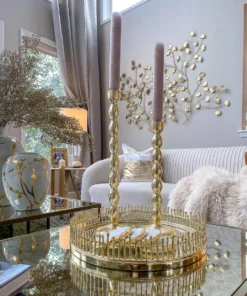 Inspire Me! Home Decor Round Mirror Tray (2 Sizes) (2 Colors)