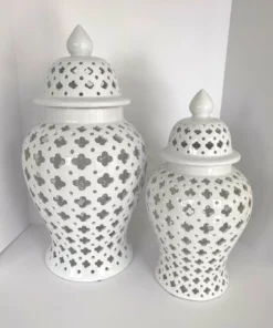 Inspire Me! Home Decor White Ceramic Pierced Ginger Jar (2 Sizes) 13 Inspire Me! Home Decor White Ceramic Pierced Ginger Jar (2 Sizes)