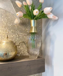 Inspire Me! Home Decor Amber Glass Vase With Gold Neck (2 Sizes) 12 Inspire Me! Home Decor Amber Glass Vase With Gold Neck (2 Sizes)