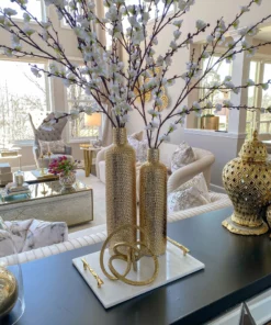 Inspire Me! Home Decor Gold Textured Ceramic Bottle Vases (2 Sizes)