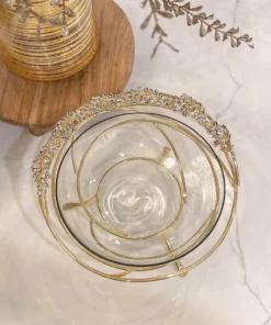 Inspire Me! Home Decor Jeweled Edge Bowl With Glass Insert (2 Colors)