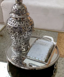 Inspire Me! Home Decor Marble Coasters W/ Silver Trim And Tray Set