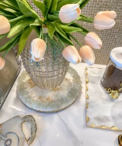 Inspire Me! Home Decor Round White Resin Tray/Trivet