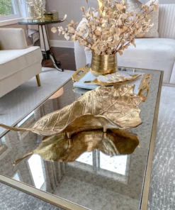 Inspire Me! Home Decor Marble Tray With Gold Lava Handles