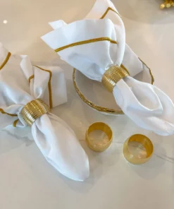 Inspire Me! Home Decor Gold Napkin Rings Set Of 4