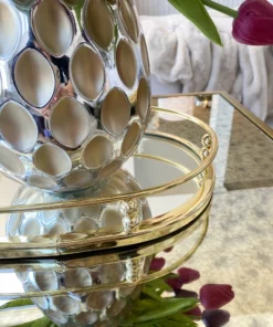 Inspire Me! Home Decor Gold Oval Mirror Tray