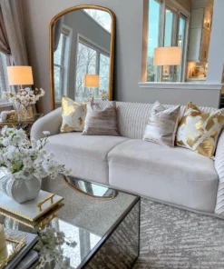 Cloud9d PILLOWS, RUGS, & THROWS Elise Ivory And Gold Pillow - 20