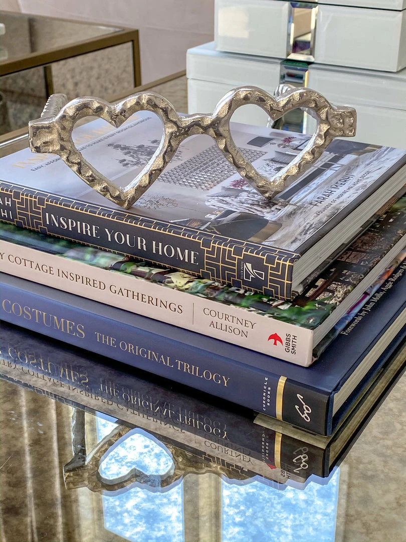 Inspire Me! Home Decor Silver Heart Eyes Glasses Decorative Sculpture 3 Inspire Me! Home Decor Silver Heart Eyes Glasses Decorative Sculpture