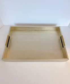 Inspire Me! Home Decor Golden Faux Leather Tray, Set Of 3