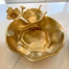 Inspire Me! Home Decor Two Tier Chip And Dip Gold Floral Bowl 2 Inspire Me! Home Decor Two Tier Chip And Dip Gold Floral Bowl