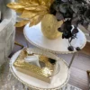 Inspire Me! Home Decor Gold & Silver Metal Tissue Box Cover With Floral Detail