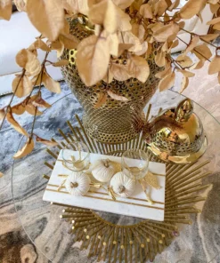 Inspire Me! Home Decor Gold Metal Branch Decorative Piece With Glass Tea-light Holder