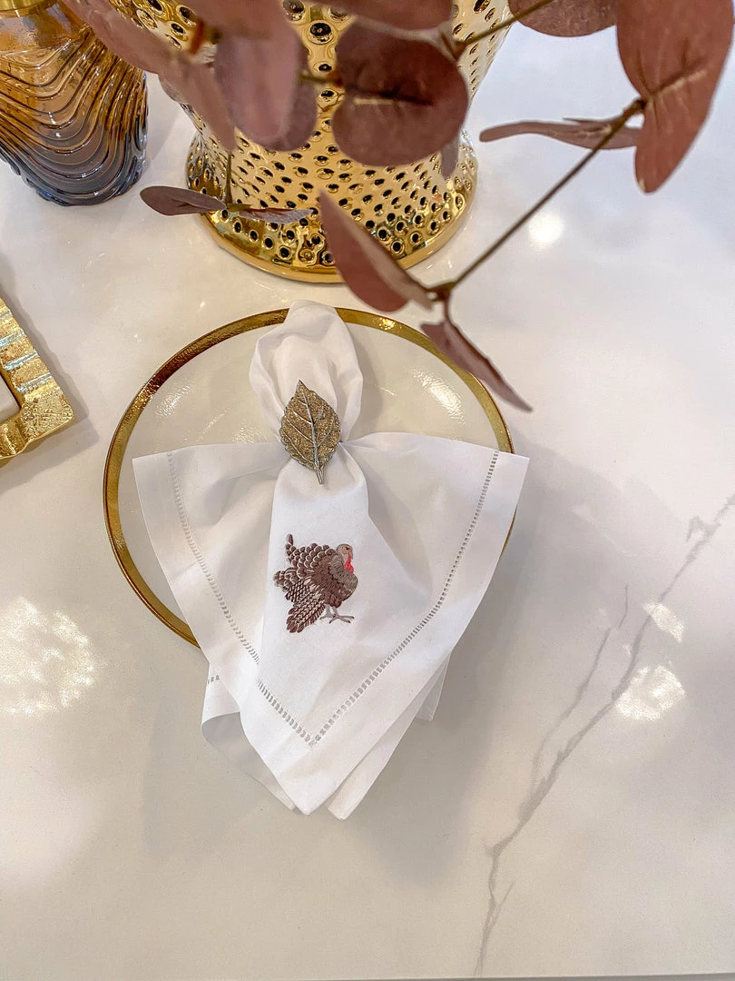 Inspire Me! Home Decor Embroidered Turkey Napkin KITCHEN 3 Inspire Me! Home Decor Embroidered Turkey Napkin KITCHEN