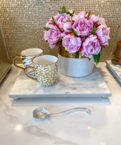 Inspire Me! Home Decor Silver Flower Petal Spoon Rest ( 2 Sizes )