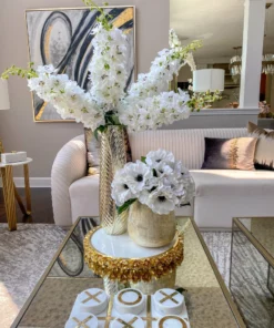 Inspire Me! Home Decor Round Marble Tray With Gold Floral Edge 15 Inspire Me! Home Decor Round Marble Tray With Gold Floral Edge