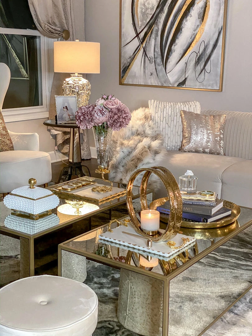 Inspire Me! Home Decor Cream Studded Box W/ Gold Detailing 10 Inspire Me! Home Decor Cream Studded Box W/ Gold Detailing