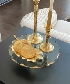 Inspire Me! Home Decor Gold Metal Natural Leaf Dish