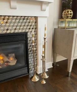 Inspire Me! Home Decor Gold Band Taper Candles (Set Of 6)