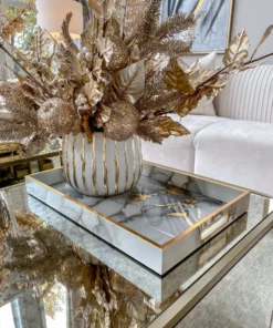 Inspire Me! Home Decor Marble Tray With Gold Edges And Metallic Marble Pattern (2 Sizes) 13 Inspire Me! Home Decor Marble Tray With Gold Edges And Metallic Marble Pattern (2 Sizes)