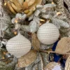 Inspire Me! Home Decor White And Silver Beaded 4" Ornament 1 Inspire Me! Home Decor White And Silver Beaded 4" Ornament