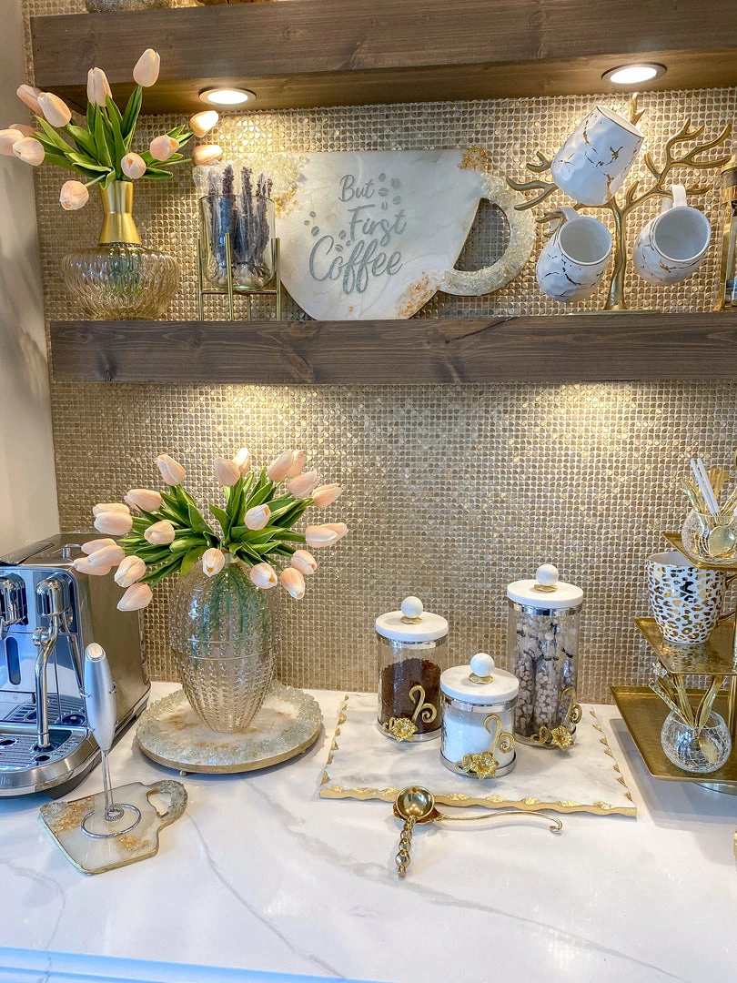 Inspire Me! Home Decor Amber Glass Vase With Gold Neck (2 Sizes) 6 Inspire Me! Home Decor Amber Glass Vase With Gold Neck (2 Sizes)