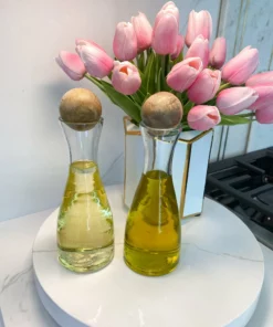 Inspire Me! Home Decor Glass Oil And Vinegar Dispensers With Wooden Stoppers (Set Of 2) KITCHEN 6 Inspire Me! Home Decor Glass Oil And Vinegar Dispensers With Wooden Stoppers (Set Of 2) KITCHEN