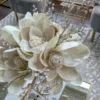 Inspire Me! Home Decor Floral Stems Large White Beaded Magnolia Stem