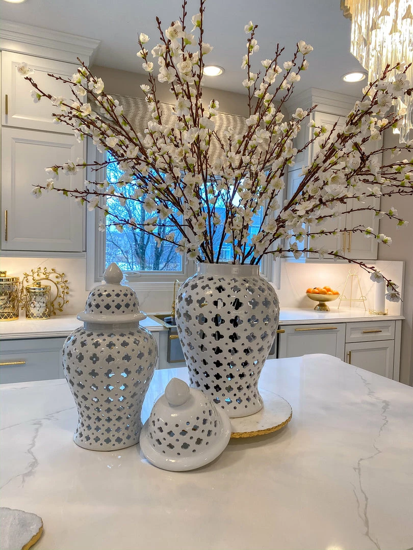 Inspire Me! Home Decor White Ceramic Pierced Ginger Jar (2 Sizes) 6 Inspire Me! Home Decor White Ceramic Pierced Ginger Jar (2 Sizes)