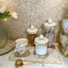 Inspire Me! Home Decor Marble & Gold Hammered Canisters