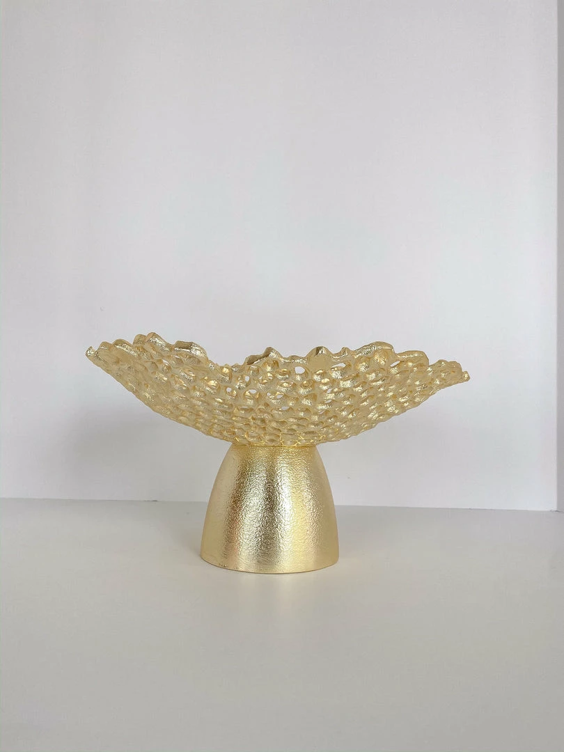 Inspire Me! Home Decor Gold Coral Pedestal Bowl 4 Inspire Me! Home Decor Gold Coral Pedestal Bowl