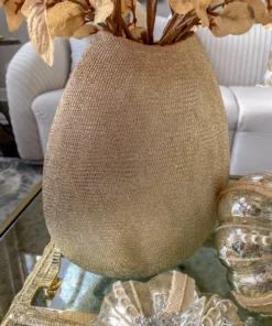Inspire Me! Home Decor Ceramic Textured Metallic Vase ( Gold & Silver ) 12 Inspire Me! Home Decor Ceramic Textured Metallic Vase ( Gold & Silver )
