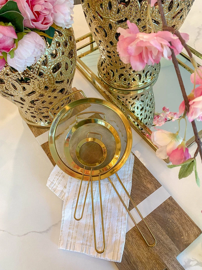 Inspire Me! Home Decor Gold Strainers (Set Of 3) 3 Inspire Me! Home Decor Gold Strainers (Set Of 3)