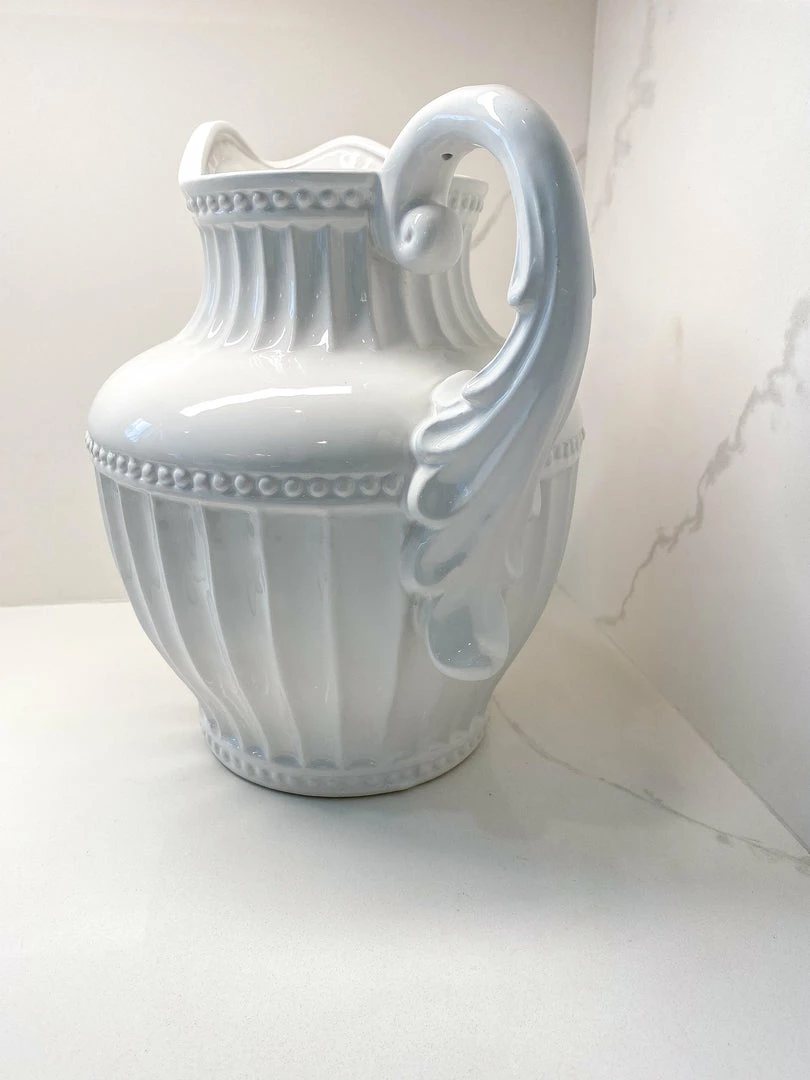 Inspire Me! Home Decor Oversized White Ceramic Pitcher 6 Inspire Me! Home Decor Oversized White Ceramic Pitcher