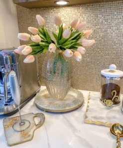 Inspire Me! Home Decor Round White Resin Tray/Trivet