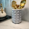 Inspire Me! Home Decor White Beaded Utensil Crock