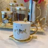 Inspire Me! Home Decor "Mom" Gold & White Tile Mug