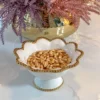 Inspire Me! Home Decor Gold And White Beaded Pedestal Bowl