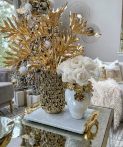 Inspire Me! Home Decor Gold Vase With Petal Design