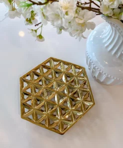 Inspire Me! Home Decor Hexagon Cutout Detailed Platter
