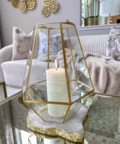 Inspire Me! Home Decor Gold And Glass Lantern